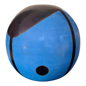 Graphic Blue and Black Ceramic Vase
