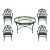 Vintage Black Hummingbird Motif Outdoor Dining Set, Set of 5 For Sale
