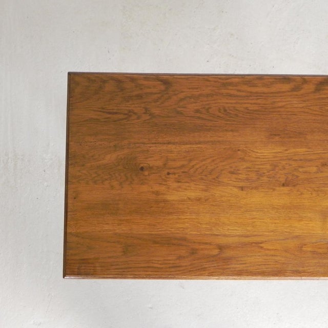 Black Bistro Table with Oak Top on a Cast Iron Frame, 1930s For Sale - Image 8 of 18