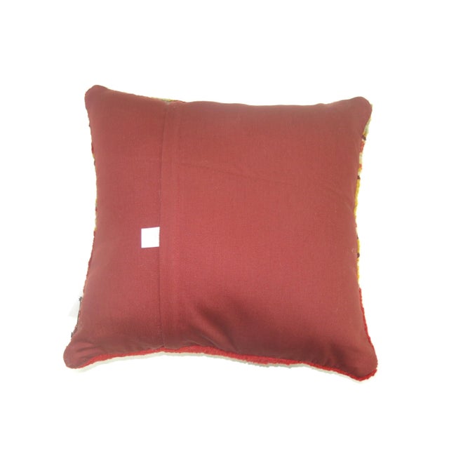 Red Oushak Rug Pillow For Sale In New York - Image 6 of 6