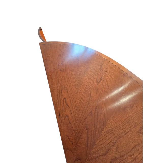 1990s Ethan Allen Avenue Demilune Sideboard Cherry Buffet Credenza Cabinet Console For Sale - Image 11 of 15