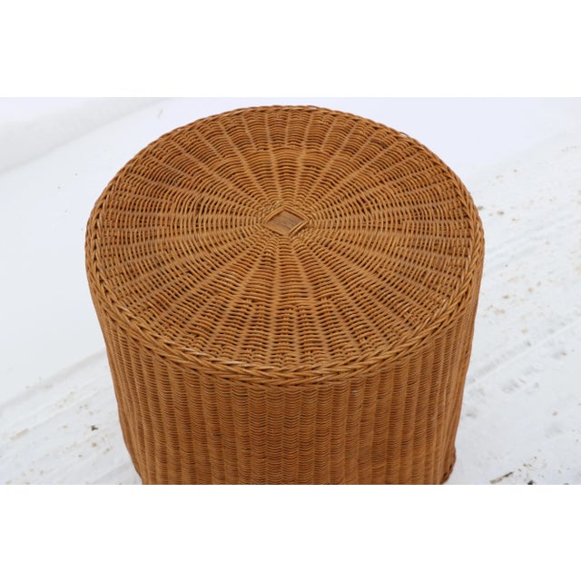 Draped Wicker “Ghost” Trompe L’oeil Side Table For Sale - Image 4 of 9