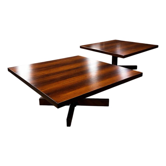 Chanceler Side Tables in Rosewood and Metal, Jorge Zalszupin, 1960s For Sale
