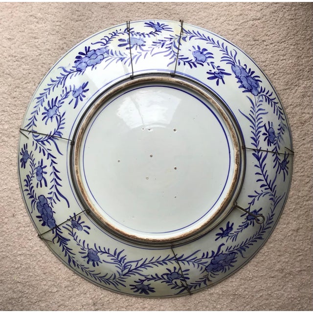 Ceramic Antique Japanese Imari Porcelain Charger 24" Platter Wall Hanger For Sale - Image 7 of 10