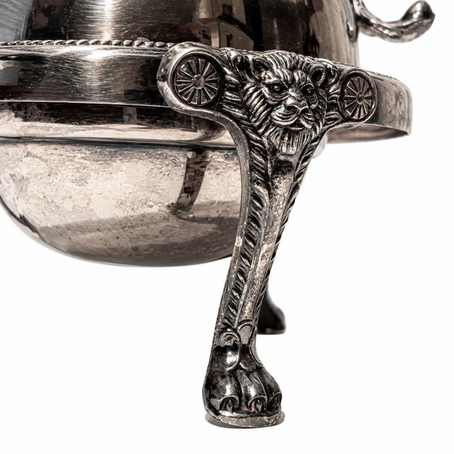 Metal Vintage f.b. Rogers Silver Caviar Dome Dish Lion Paw Feet Ornate For Sale - Image 7 of 10