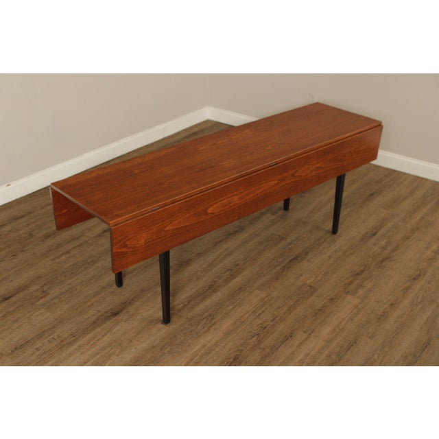 Custom Quality American Made Pine Drop-Leaf Harvest Dining Table on Ebonized Base