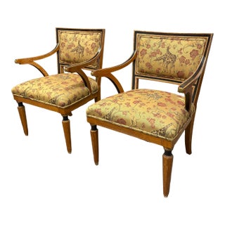 Regency Style Giltwood Armchairs, Vintage Pair For Sale