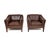 1960s Vintage Danish Leather Armchairs and Ottoman attributed to Georg Thams for Grant Mobelfabrik, 1960s, Set of 3 For Sale - Image 5 of 11