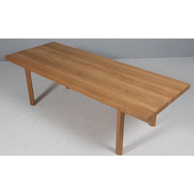Illum Wikkelsø coffee table in soap treated oak. Made by Mikael Laursen, Aarhus. This piece is attributed to the mentioned...
