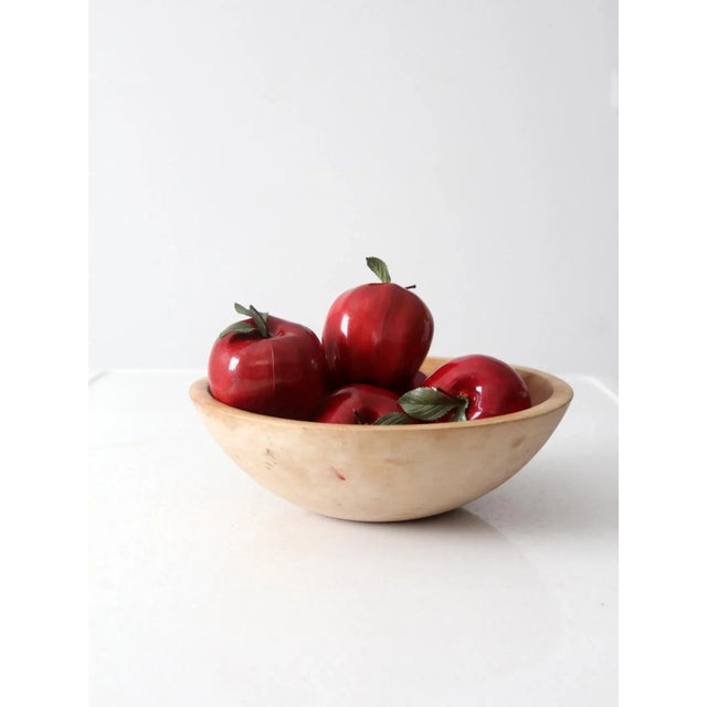 Farmhouse Vintage Munising Wood Bowl For Sale - Image 3 of 8