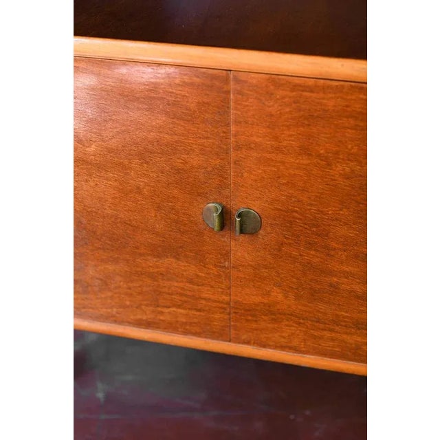 Brown Mid-Century Wooden Sideboards with Brass Details and Decorations, Set of 2 For Sale - Image 8 of 10