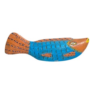 Vintage African Wooden Fish Bozo Tribe Mali 16.5" For Sale