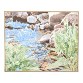 1970s Large 55" Original Signed John Catterall Painting "Piney Creek, Arrowleaf, Balsamroot" Montana For Sale