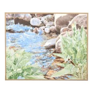 1970s Large 55" Original Signed John Catterall Painting "Piney Creek, Arrowleaf, Balsamroot" Montana