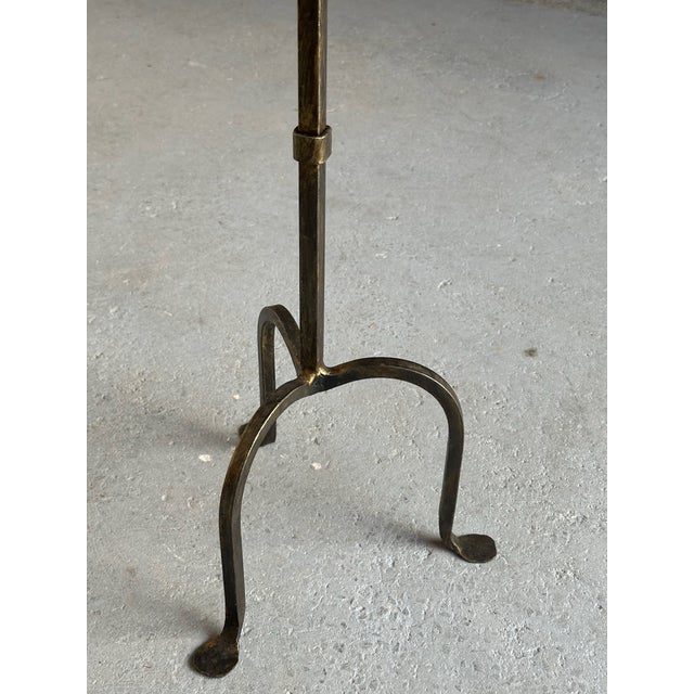 Spanish Hand-Forged Iron Drinks Table With Gilt Patina – Vintage-Inspired Tripod Side Table For Sale - Image 10 of 13