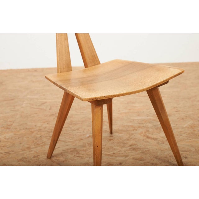 Brown Modern Acacia Chair by Jacob Müller, 1956 For Sale - Image 8 of 12