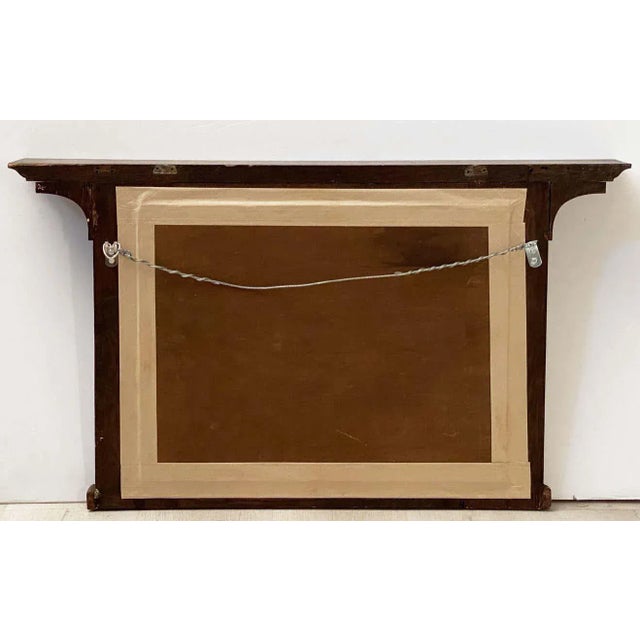 Arts and Crafts Era Beveled Overmantle Mirror With Oak Frame (H 18 X W 32) For Sale - Image 12 of 13