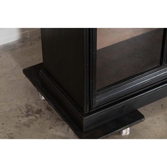 Large 19th Century English Ebonised Mahogany Glazed Cabinet, 1880 For Sale - Image 15 of 17