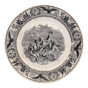 Plate With Napoleonic Military Scene by Société Céramique Maestricht, 19th Century