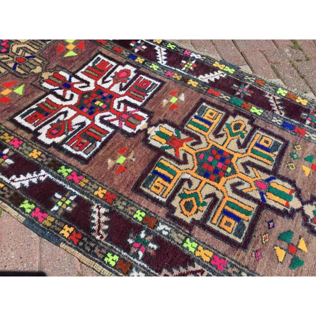 1960s Colorful Turkish Runner Rug - 39" X 110" For Sale - Image 5 of 9