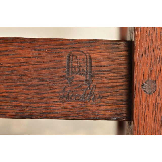 Gustav Stickley Antique Mission Oak Arts & Crafts H-Back Dining Chairs, Set of Four For Sale - Image 13 of 14