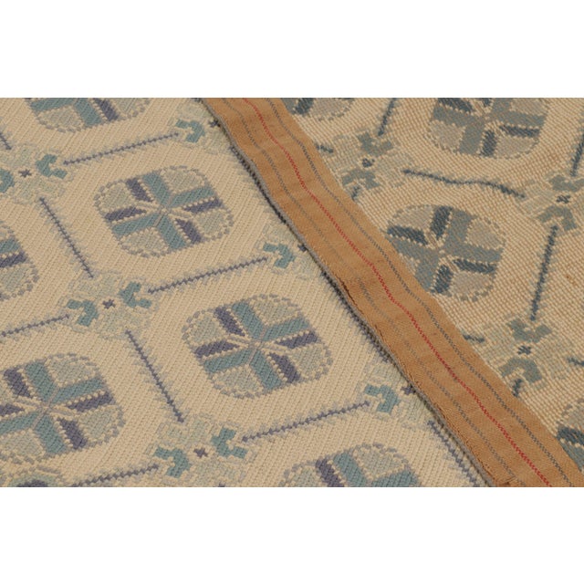 Oversized Vintage Portuguese Needlepoint Rug With Floral Lattice - Rug & Kilim For Sale - Image 10 of 10