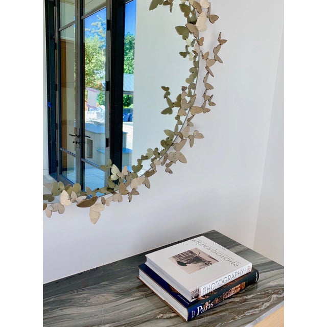 Aged Gold Butterfly Mirror Wall Mirror For Sale - Image 4 of 8