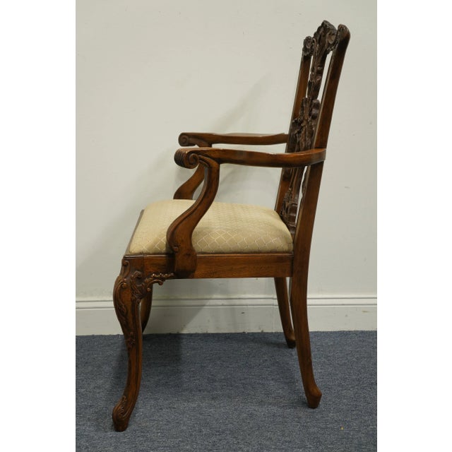 Late 20th Century Vintage Traditional Style Ribbon Back Dining Arm Chair For Sale - Image 5 of 11