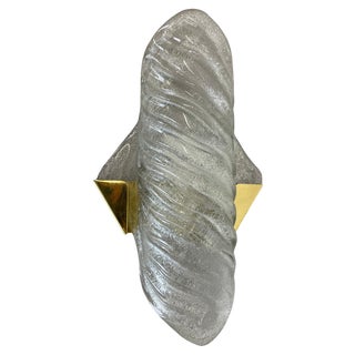 Large Murano Ice Glass Wall Light from Hillebrand Leuchten, 1970 For Sale