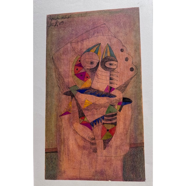 Manuel Navarro Fuertes, Abstract Composition, 1983, Mixed Media, in Very Good conditions. Designed 1980 to 1989 This piece...