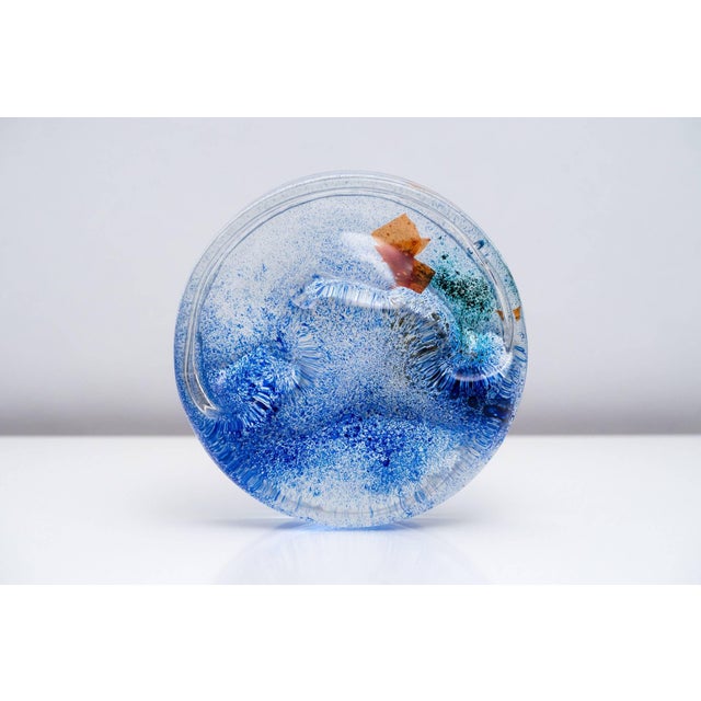 Barbini Alfredo Barbini Clear Glass Vide-Poche with Polychrome Oxide, 1970s For Sale - Image 4 of 10