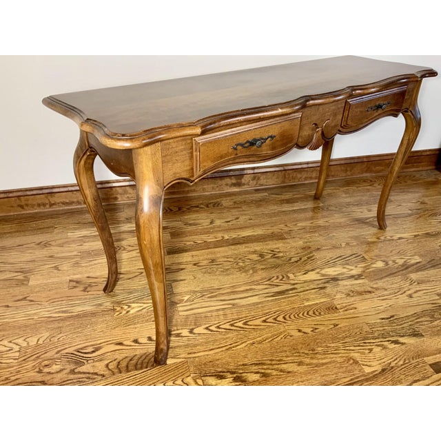 Late 20th Century Vintage Ethan Allen French Provincial Style Console Table For Sale - Image 5 of 15