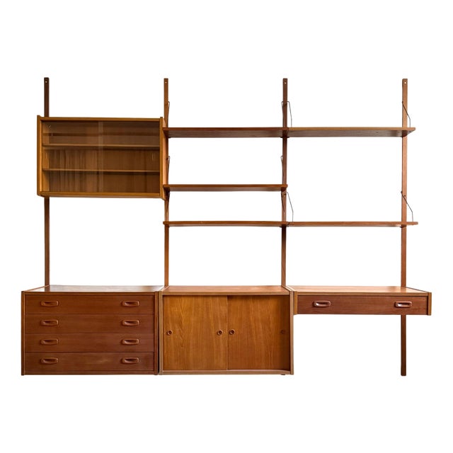 Wall Unit in Teak by Preben Sørensen for PS System, 1960s For Sale