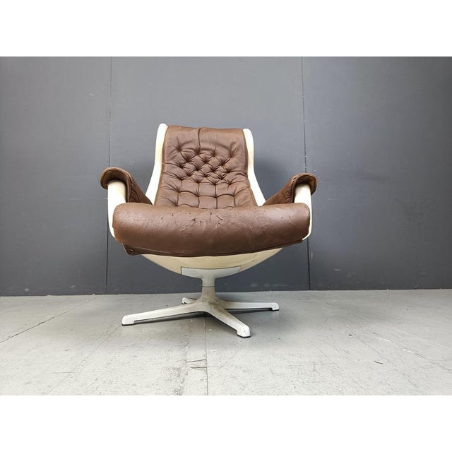 Mid-Century Space Age Galaxy Armchair by Alf Svensson for Dux, 1968 For Sale - Image 4 of 13