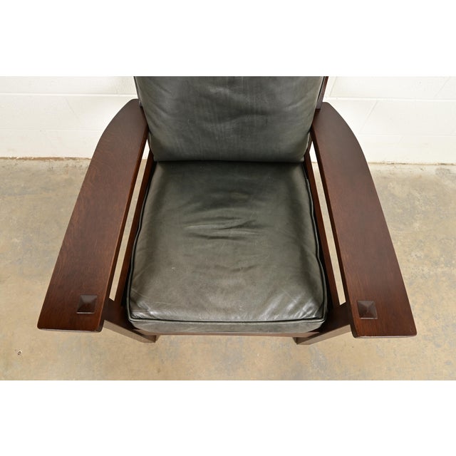 Brown Stickley Mission Oak Arts & Crafts Lounge Chair For Sale - Image 8 of 15