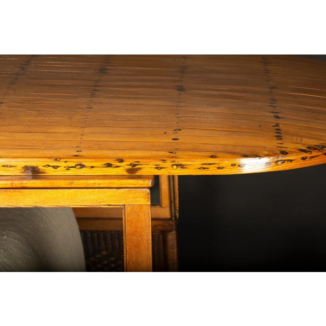 Step back in time with this fun Early 20th Century Wicker Boardwalk rolling cart crafted by the renowned "Ocean Rolling...