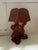 1950s/60s era western style lamp. Hand made from cut pieces of tiger oak with an integrated oak shade that has been hand...