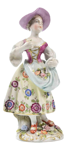 Young Girl Sculpture in the style of Capodimonte, Early 20th Century