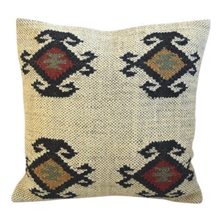 Beautiful Southwestern Handwoven Kilim Feather/Down Pillow For Sale