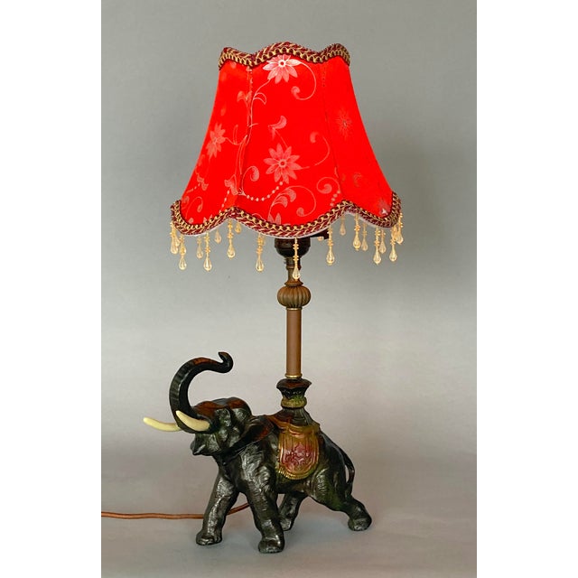 Metal Antique Elephant Lamp, Ca. 1920 For Sale - Image 7 of 8