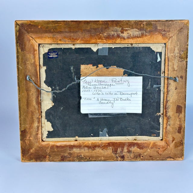 Millie Housel (1887-1970) New Hope Pa Oil Painting "A Home in Bucks County", Gilt Frame For Sale In Los Angeles - Image 6 of 7