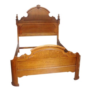 Lexington Victorian Mansion Oak Queen Bedframe For Sale