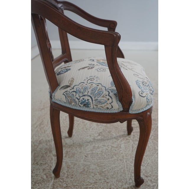 Vintage Italian Walnut Finish Vanity Bench Chair For Sale - Image 12 of 18