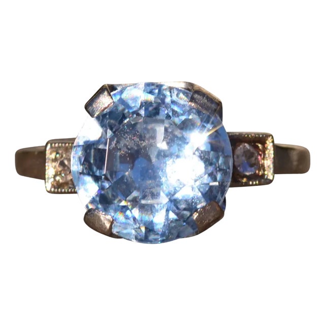 The Eden Isle: Ladies Antique 14K White Gold Ring set with Spinel For Sale