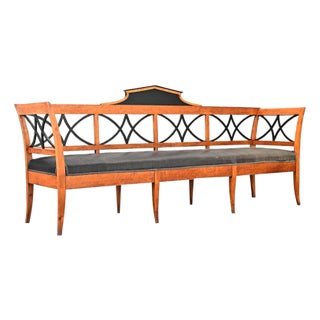 Swedish 19th Century Maple Biedermeier Settee For Sale