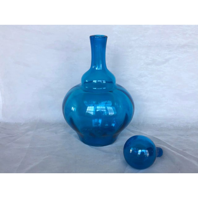 Mid Century Modern Hand Blown Art Glass Decanter For Sale - Image 4 of 13