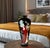Black Vintage 23 In. Tall Black Porcelain Palace Vase Lady Courtesan in Enamel Relief For Sale - Image 8 of 18