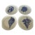 Vintage Mid-Century Modern Fitz & Floyd Coquille Coastal Seashell Blue Dinner Plate - Set of 4 For Sale