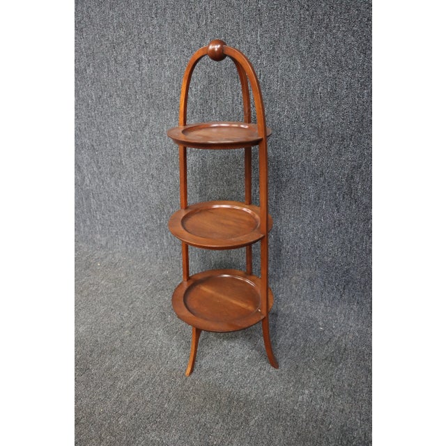 Three tiered muffin/dessert stand in Cherry wood.