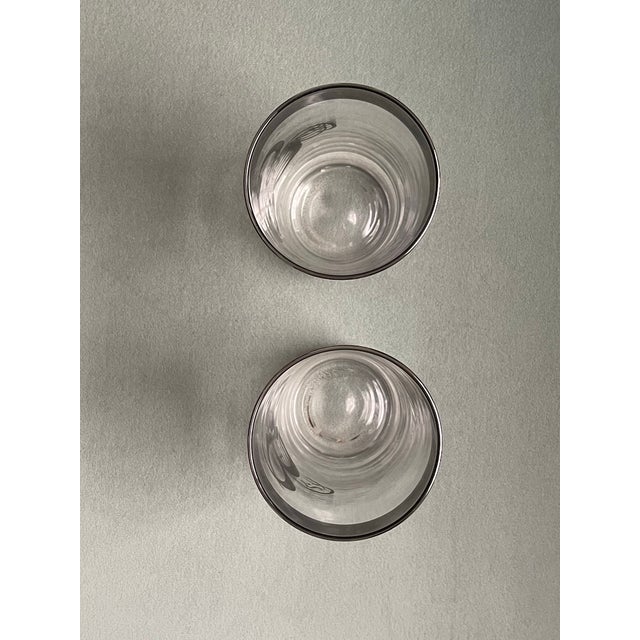Art Deco Vintage “B” Silver Trimmed Monogrammed Tumblers- A Pair For Sale - Image 3 of 7